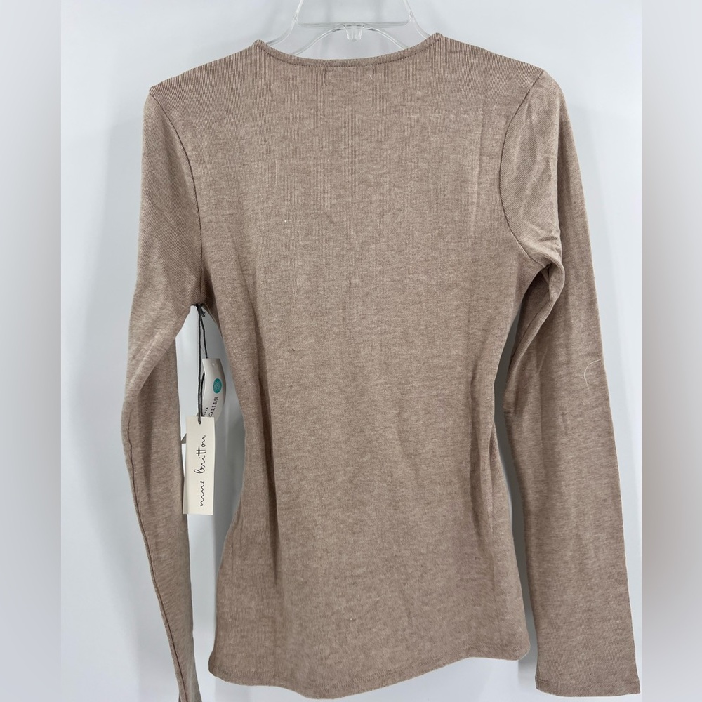 NINE BRITTON Long Sleeve Surplice Brushed Knit Top new small - Picture 9 of 12